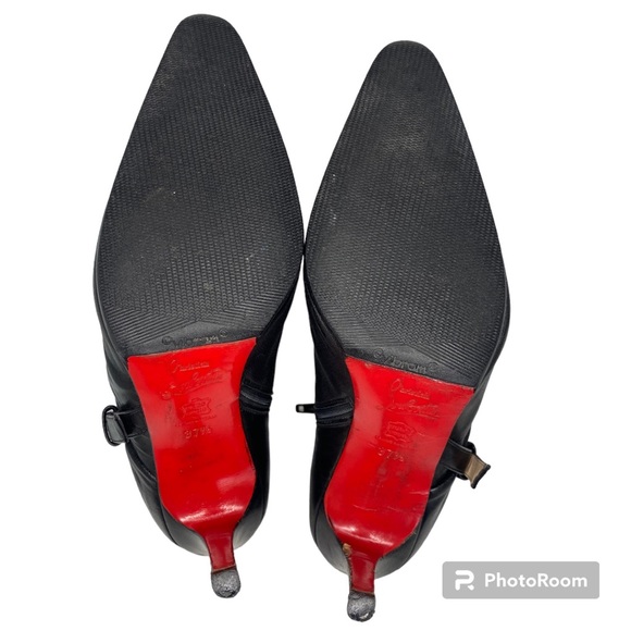 Christian Louboutin (resoled) heeled ankle booties Sz 37 1/2 - Picture 11 of 14